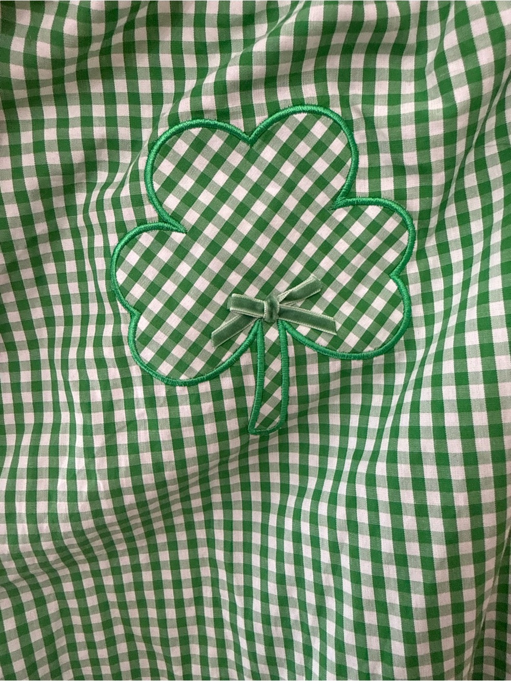 Green Gingham Shamrock Pajama Pants